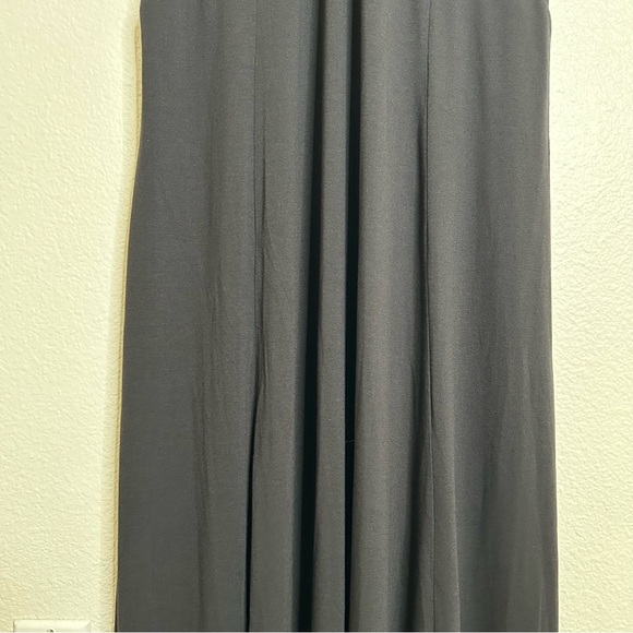 NWT Halara U Neck Backless Split Flowy Maxi Casual Tank Dress black large - Picture 4 of 12